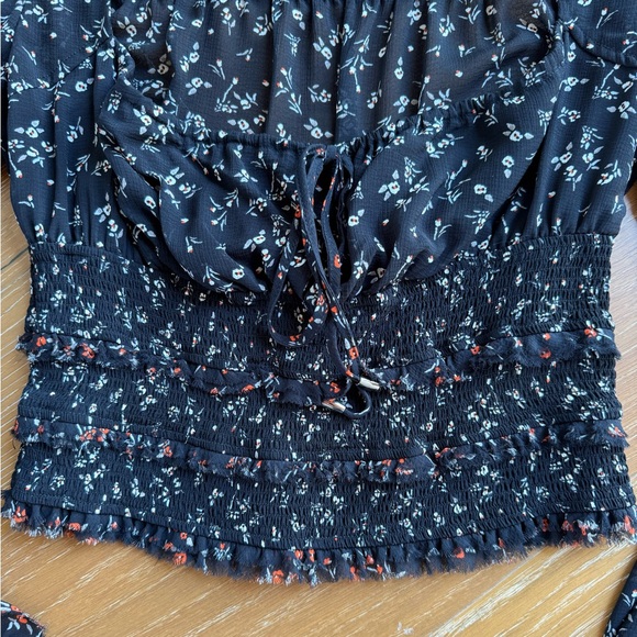 Free People Women's Lolita Floral Print Smock Hem Top (S) - Picture 10 of 10